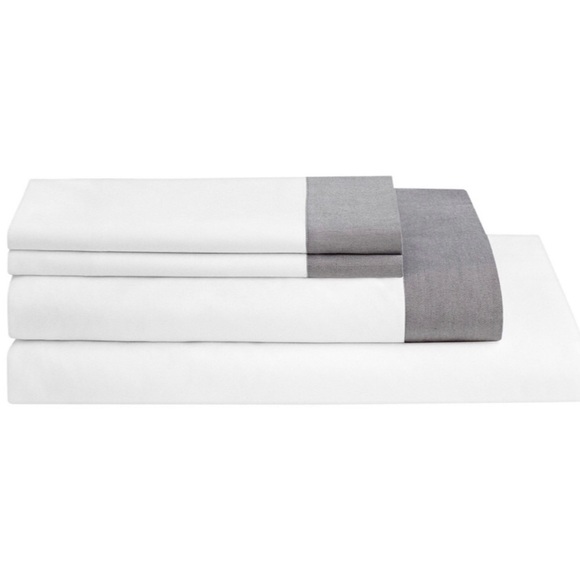Casper Bedding Casper White Cotton Sheet Set Whitegray New Nwt
